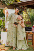 Dhanak | Signature Pret | MINT GREEN 2PCS EMBROIDERED KURTA WITH TROUSER - House Of Hania