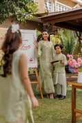 Dhanak | Signature Pret | MINT GREEN 2PCS EMBROIDERED KURTA WITH TROUSER - House Of Hania