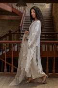 Dhanak | Signature Pret | OFF-WHITE 2PCS EMBROIDERED KURTA WITH TROUSER - House Of Hania