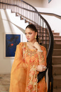 Dhanak | Signature Pret | ORANGE 2PCS EMBROIDERED KURTA WITH TROUSER - House Of Hania