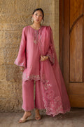 Dhanak | Signature Pret | PINK 2PCS EMBROIDERED KURTA WITH TROUSER - House Of Hania