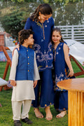 Dhanak | Signature Pret | ROYAL BLUE 2PCS EMBROIDERED KURTA WITH TROUSER - House Of Hania