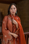 Dhanak | Signature Pret | RUST 2PCS EMBROIDERED KURTA WITH TROUSER - House Of Hania