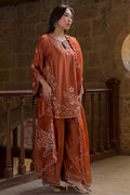 Dhanak | Signature Pret | RUST 2PCS EMBROIDERED KURTA WITH TROUSER - House Of Hania