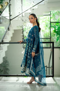 Dhanak | Signature Pret | TURQUOISE BLUE 2PCS EMBROIDERED PISHWAS WITH TROUSER - House Of Hania