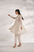 Dhanak | Signature Pret | WHITE 2PCS EMBROIDERED KURTA WITH TROUSER - House Of Hania