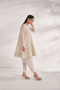 Dhanak | Signature Pret | WHITE 2PCS EMBROIDERED KURTA WITH TROUSER - House Of Hania