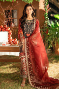 Dhanak | Silk Pret | BLACK-SILK TUNIC- 2PCS HAND EMBELLISHED SHIRT WITH TROUSER - House Of Hania