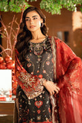 Dhanak | Silk Pret | BLACK-SILK TUNIC- 2PCS HAND EMBELLISHED SHIRT WITH TROUSER - House Of Hania