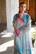 Dhanak | Silk Pret | BLUE 2PCS HAND EMBELLISHED KURTA WITH TROUSER - House Of Hania