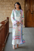 Dhanak | Silk Pret | L-GREEN 2PCS HAND EMBELLISHED KURTA WITH TROUSER - House Of Hania