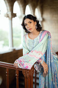 Dhanak | Silk Pret | L-GREEN 2PCS HAND EMBELLISHED KURTA WITH TROUSER - House Of Hania