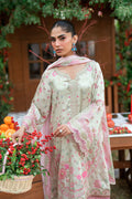 Dhanak | Silk Pret | L-GREEN -SILK TUNIC- 2PCS HAND EMBELLISHED SHIRT WITH TROUSER - House Of Hania