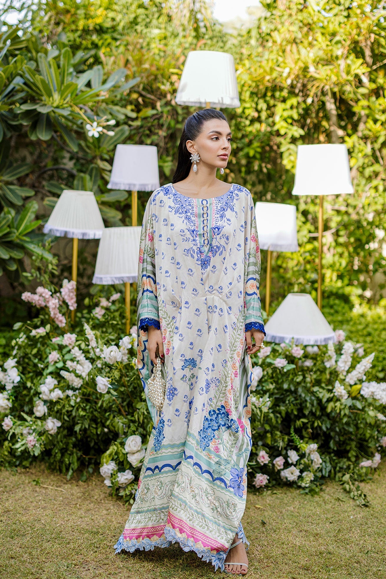 Dhanak | Silk Pret | MULTI HAND EMBELLISHED KAFTAN - House Of Hania