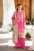 Dhanak | Silk Pret | PINK 2PCS HAND EMBELLISHED KURTA WITH TROUSER - House Of Hania