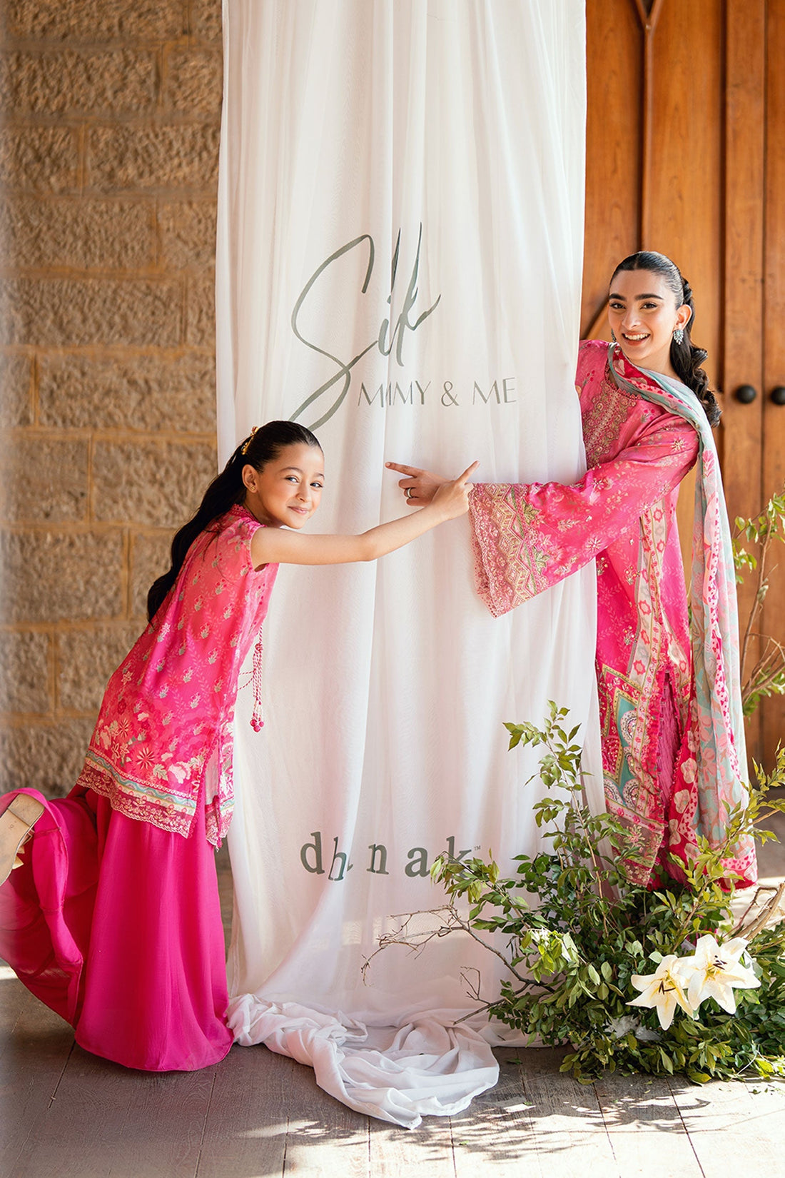 Dhanak | Silk Pret | PINK 2PCS HAND EMBELLISHED KURTA WITH TROUSER - House Of Hania