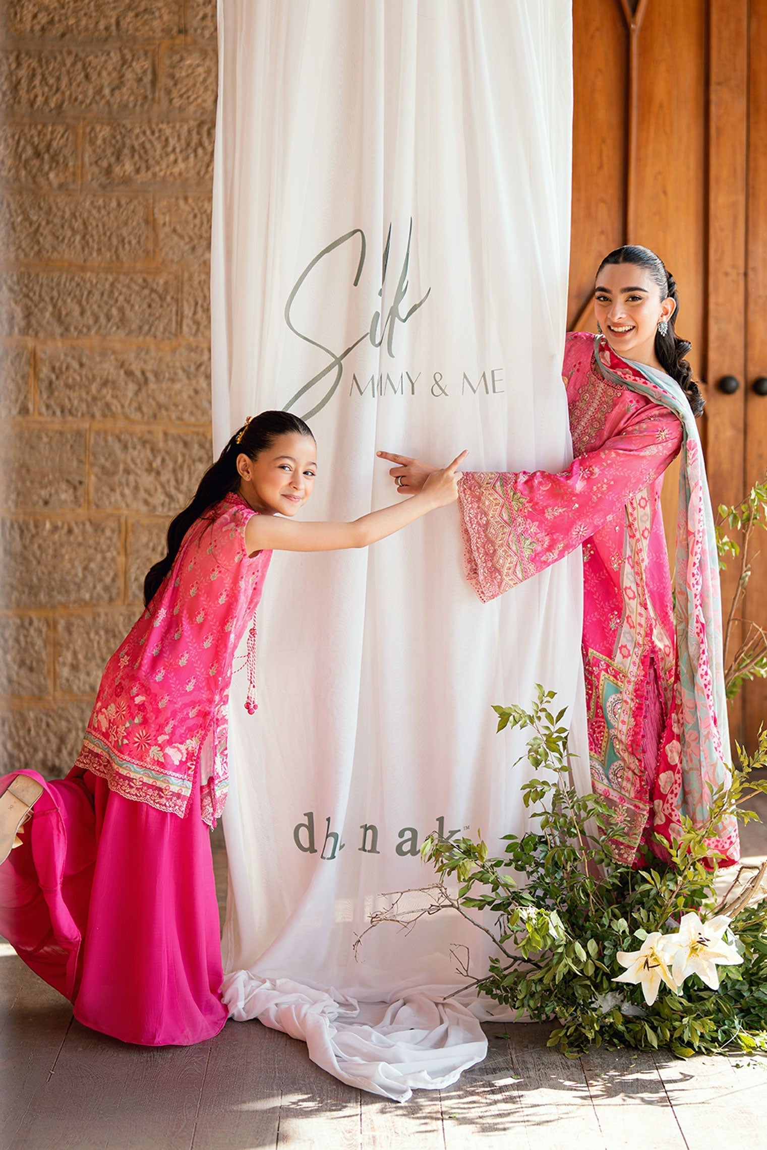 Dhanak | Silk Pret | PINK 2PCS HAND EMBELLISHED KURTA WITH TROUSER - House Of Hania