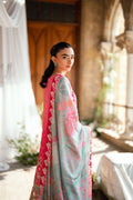Dhanak | Silk Pret | PINK 2PCS HAND EMBELLISHED KURTA WITH TROUSER - House Of Hania