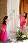 Dhanak | Silk Pret | PINK 2PCS HAND EMBELLISHED KURTA WITH TROUSER - House Of Hania