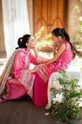 Dhanak | Silk Pret | PINK 2PCS HAND EMBELLISHED KURTA WITH TROUSER - House Of Hania