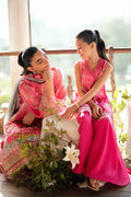 Dhanak | Silk Pret | PINK 2PCS HAND EMBELLISHED KURTA WITH TROUSER - House Of Hania