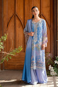 Dhanak | Silk Pret | PURPLE 2PCS HAND EMBELLISHED KURTA WITH TROUSER - House Of Hania