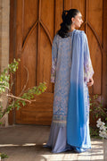 Dhanak | Silk Pret | PURPLE 2PCS HAND EMBELLISHED KURTA WITH TROUSER - House Of Hania