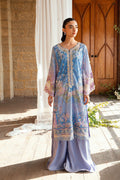 Dhanak | Silk Pret | PURPLE 2PCS HAND EMBELLISHED KURTA WITH TROUSER - House Of Hania