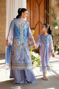 Dhanak | Silk Pret | PURPLE 2PCS HAND EMBELLISHED KURTA WITH TROUSER - House Of Hania