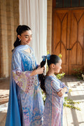 Dhanak | Silk Pret | PURPLE 2PCS HAND EMBELLISHED KURTA WITH TROUSER - House Of Hania
