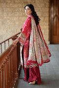Dhanak | Silk Pret | RED 2PCS HAND EMBELLISHED KURTA WITH TROUSER - House Of Hania