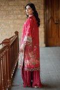 Dhanak | Silk Pret | RED 2PCS HAND EMBELLISHED KURTA WITH TROUSER - House Of Hania