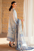 Dhanak | Silk Pret | SKY BLUE 2PCS HAND EMBELLISHED KURTA WITH TROUSER - House Of Hania