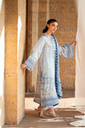 Dhanak | Silk Pret | SKY BLUE 2PCS HAND EMBELLISHED KURTA WITH TROUSER - House Of Hania