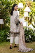 Dhanak | Silk Pret | Silk Tunic - 2PCS HAND EMBELLISHED SHIRT WITH TROUSER- BEIGE - House Of Hania