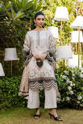 Dhanak | Silk Pret | Silk Tunic - 2PCS HAND EMBELLISHED SHIRT WITH TROUSER- BEIGE - House Of Hania