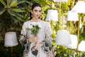 Dhanak | Silk Pret | Silk Tunic - 2PCS HAND EMBELLISHED SHIRT WITH TROUSER- BEIGE - House Of Hania