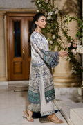Dhanak | Silk Pret | Silk Tunic - 2PCS HAND EMBELLISHED SHIRT WITH TROUSER- GREY - House Of Hania