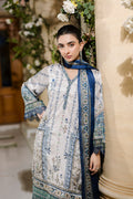 Dhanak | Silk Pret | Silk Tunic - 2PCS HAND EMBELLISHED SHIRT WITH TROUSER- GREY - House Of Hania