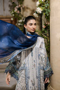 Dhanak | Silk Pret | Silk Tunic - 2PCS HAND EMBELLISHED SHIRT WITH TROUSER- GREY - House Of Hania
