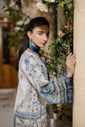 Dhanak | Silk Pret | Silk Tunic - 2PCS HAND EMBELLISHED SHIRT WITH TROUSER- GREY - House Of Hania