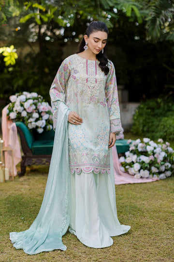 Dhanak | Silk Pret | Silk Tunic - 2PCS HAND EMBELLISHED SHIRT WITH TROUSER- L-GREEN - House Of Hania
