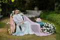 Dhanak | Silk Pret | Silk Tunic - 2PCS HAND EMBELLISHED SHIRT WITH TROUSER- L-GREEN - House Of Hania