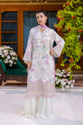 Dhanak | Silk Pret | Silk Tunic - 2PCS HAND EMBELLISHED SHIRT WITH TROUSER- OFF WHITE - House Of Hania