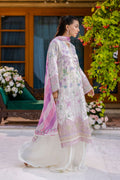 Dhanak | Silk Pret | Silk Tunic - 2PCS HAND EMBELLISHED SHIRT WITH TROUSER- OFF WHITE - House Of Hania