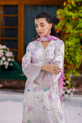 Dhanak | Silk Pret | Silk Tunic - 2PCS HAND EMBELLISHED SHIRT WITH TROUSER- OFF WHITE - House Of Hania