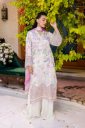 Dhanak | Silk Pret | Silk Tunic - 2PCS HAND EMBELLISHED SHIRT WITH TROUSER- OFF WHITE - House Of Hania