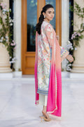 Dhanak | Silk Pret | Silk Tunic - 2PCS HAND EMBELLISHED SHIRT WITH TROUSER- ORANGE - House Of Hania