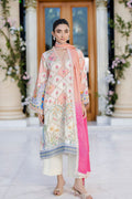 Dhanak | Silk Pret | Silk Tunic - 2PCS HAND EMBELLISHED SHIRT WITH TROUSER- ORANGE - House Of Hania