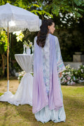 Dhanak | Silk Pret | Silk Tunic - 2PCS HAND EMBELLISHED SHIRT WITH TROUSER- SKY BLUE - House Of Hania